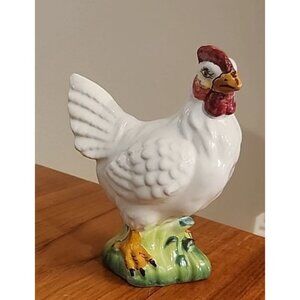 7.5" Sur La Table HAND PAINTED Ceramic /CHICKEN Hen Made Italy